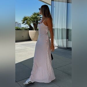 White Fox Boutique Do No Wrong Maxi Dress- Red polka dots Size Small